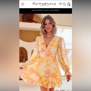 NanaMacs Floral Pastel Mini Dress